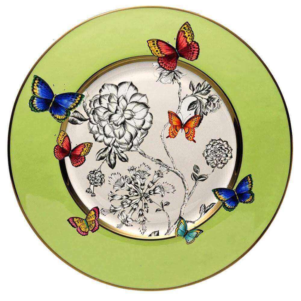 Hilly's Porzellan aus der DesignManufaktur, Platzteller mit Farbrand und Handmalerei